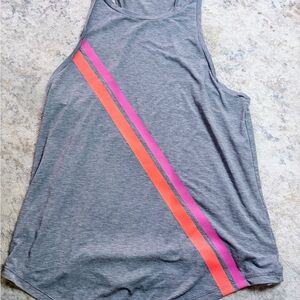 GAP Gray Tank Top with Pink and Orange Stripes
